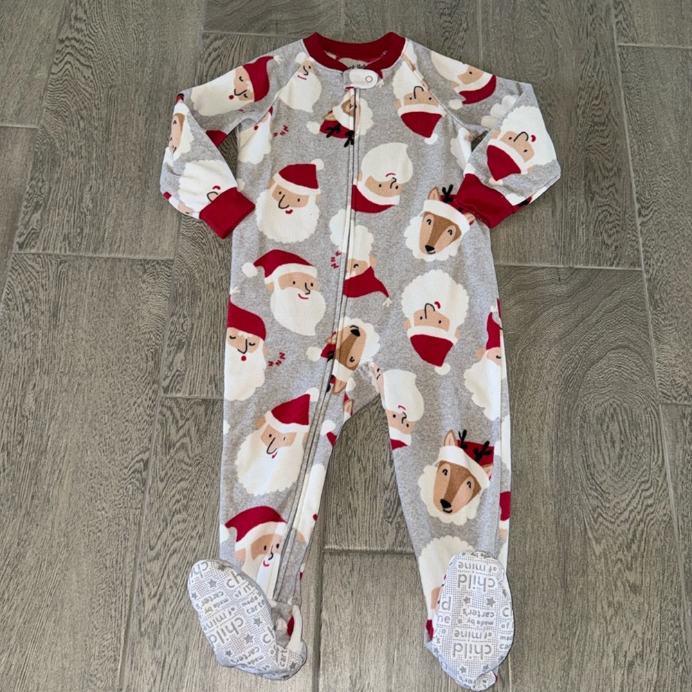 Child of mine by Carters Santa clause footsie pajamas